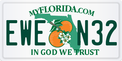 FL license plate EWEN32