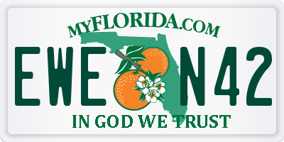 FL license plate EWEN42