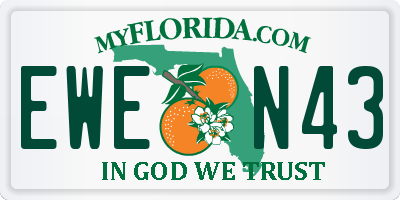 FL license plate EWEN43
