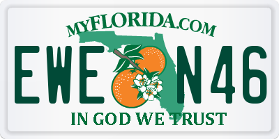 FL license plate EWEN46
