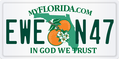 FL license plate EWEN47