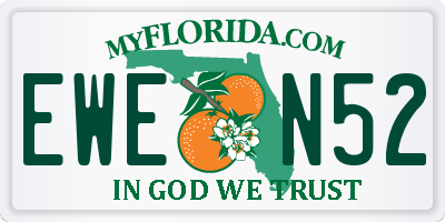 FL license plate EWEN52