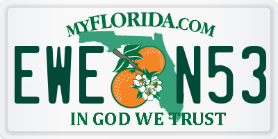 FL license plate EWEN53