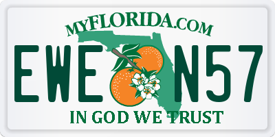FL license plate EWEN57