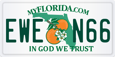 FL license plate EWEN66