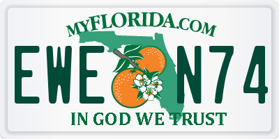 FL license plate EWEN74