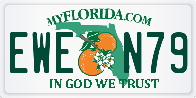 FL license plate EWEN79