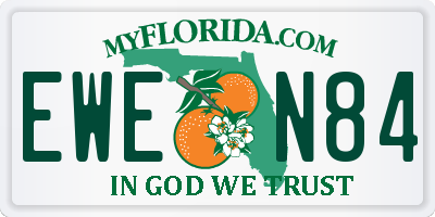FL license plate EWEN84