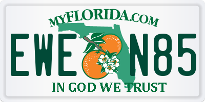 FL license plate EWEN85