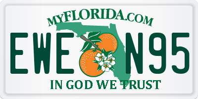 FL license plate EWEN95