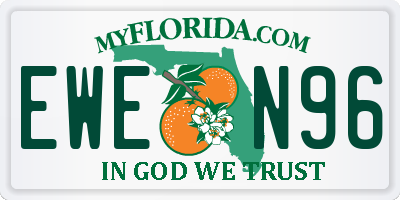 FL license plate EWEN96