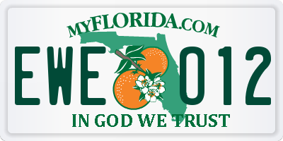 FL license plate EWEO12