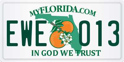 FL license plate EWEO13