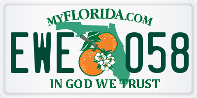 FL license plate EWEO58