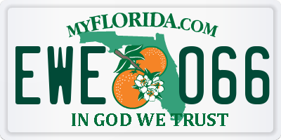 FL license plate EWEO66