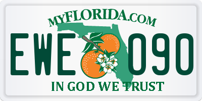 FL license plate EWEO90