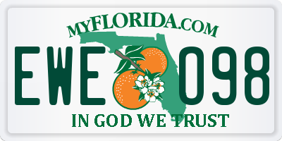 FL license plate EWEO98