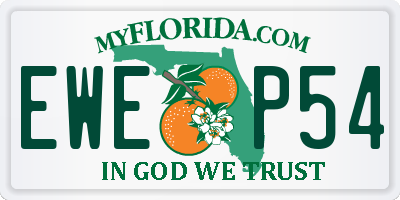 FL license plate EWEP54