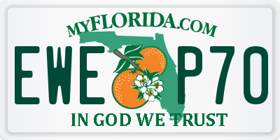 FL license plate EWEP70