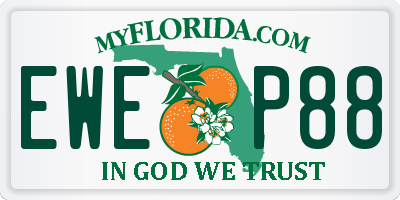 FL license plate EWEP88