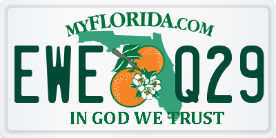 FL license plate EWEQ29