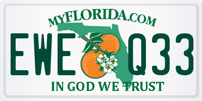 FL license plate EWEQ33