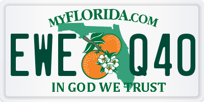 FL license plate EWEQ40