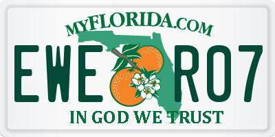 FL license plate EWER07