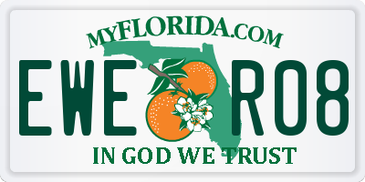 FL license plate EWER08