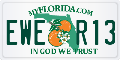 FL license plate EWER13