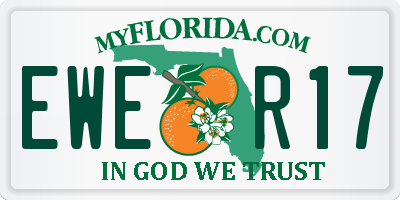 FL license plate EWER17