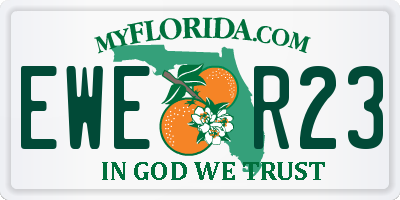 FL license plate EWER23