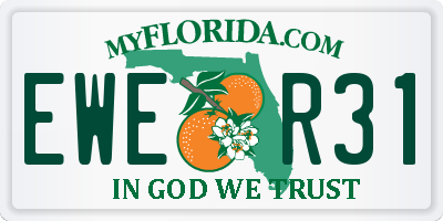 FL license plate EWER31