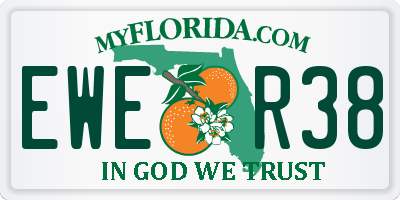 FL license plate EWER38