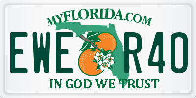 FL license plate EWER40