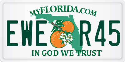 FL license plate EWER45