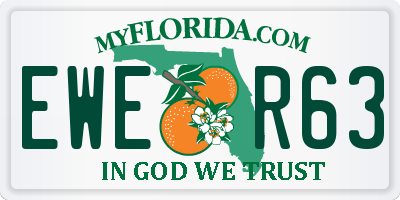 FL license plate EWER63