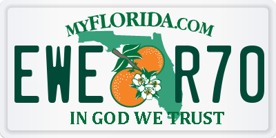 FL license plate EWER70