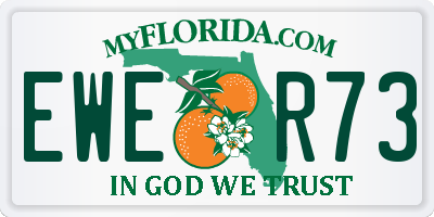 FL license plate EWER73