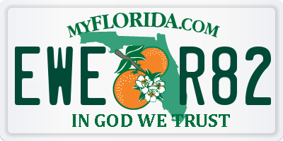 FL license plate EWER82