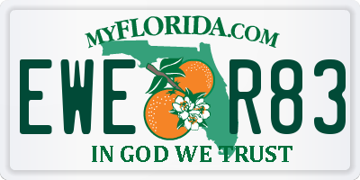 FL license plate EWER83