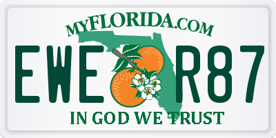 FL license plate EWER87
