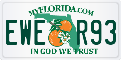 FL license plate EWER93