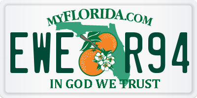 FL license plate EWER94