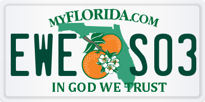FL license plate EWES03