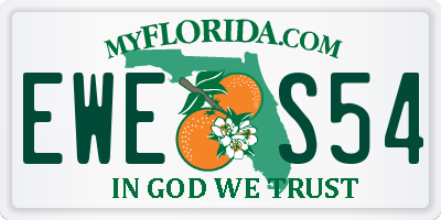 FL license plate EWES54