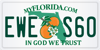 FL license plate EWES60