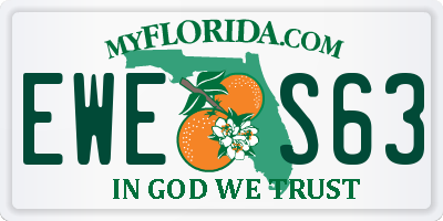 FL license plate EWES63