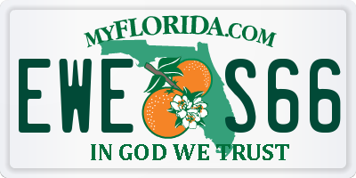 FL license plate EWES66