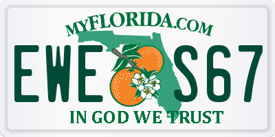 FL license plate EWES67